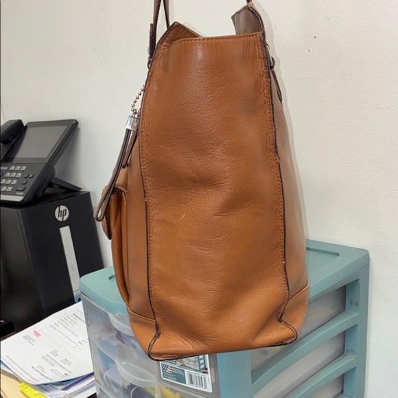 Coach Tan Leather Tote Bag - Picture 5 of 12